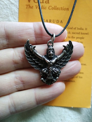 Pewter garuda vedic pendant - garuda,
