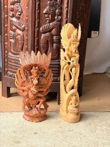 Vintage balinese carved wood - balinese,