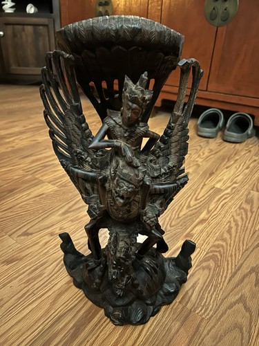 Antique makassar ebony - ebony, vishnu