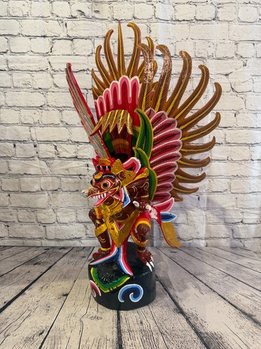 70cm red balinese carved - 70cm,