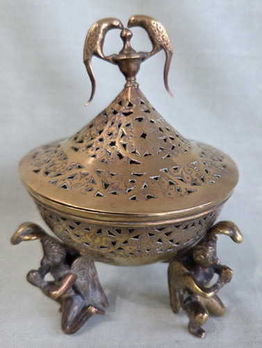 Antique indian brass incense - brass,