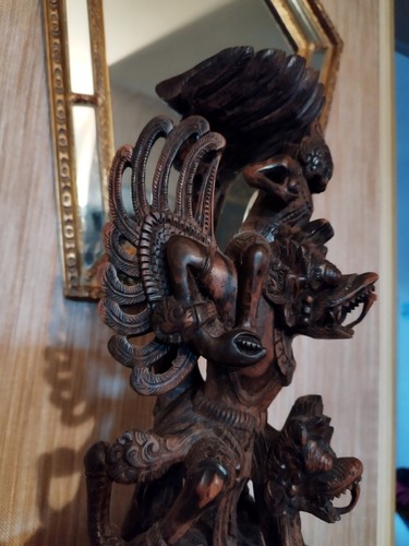 Large wooden carved statuette - wooden,
